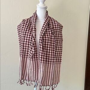 Checkered Fringe Scarf
